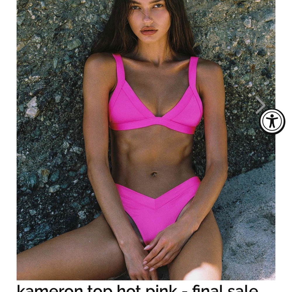 Vibrant Pink Triangle Bikini Swim Set